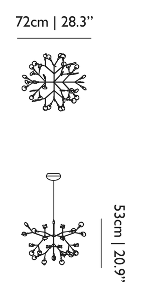 Heracleum III Suspended Pendant Lamp by Moooi, size drawing: Small