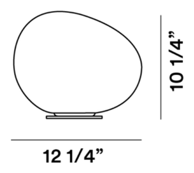 Gregg Table Lamp by Foscarini, size drawing: Gregg Media