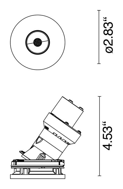 Eclectic 70 Adjustable Spotlight by Flos, size drawing 2