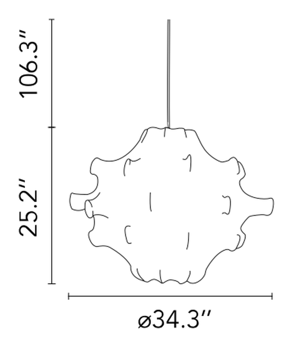 Taraxacum Pendant Lamp by Flos, size drawing: Taraxacum 2