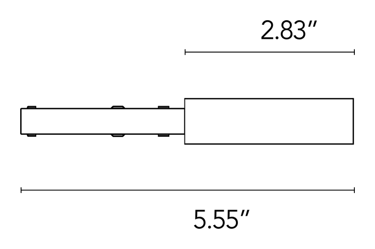 Zero Track Pro Surface System by Flos, size drawing: Live End Feed