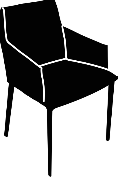 Sally Chair by Bontempi, size drawing: 34.49