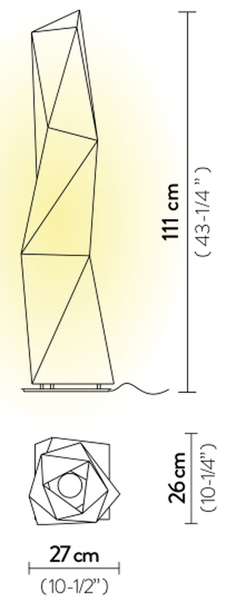 Diamond Floor Lamp by Slamp, size drawing: Diamond Floor Large