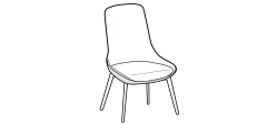 Linear Chair by Ditre Italia, size drawing: Chair Linear mix