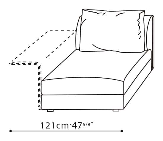 Bloom Sofa by Camerich, size drawing: C01G0101
