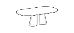 Pillar Outdoor Dining Table by Ditre Italia, size drawing: Light table 260 top in HPL
