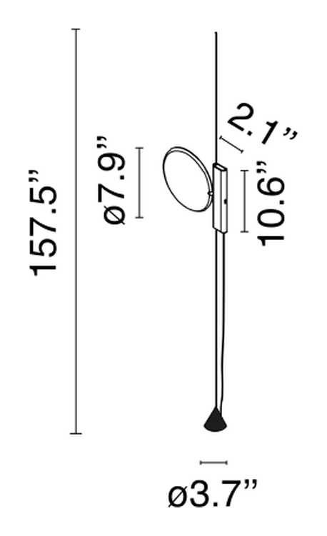 OK Pendant Lamp by Flos, size drawing