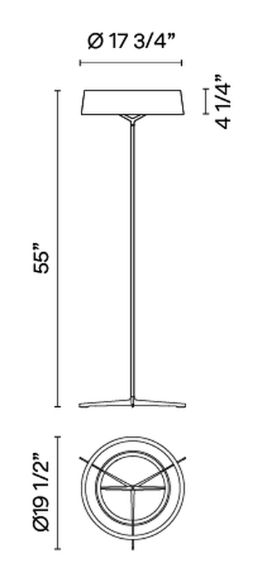 Dama Lighting Collection by Vibia, size drawing: Model 3230