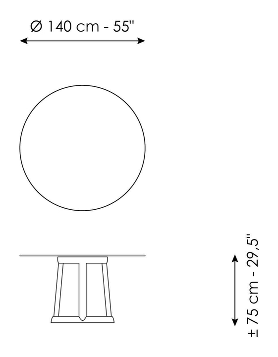 Greeny Dining Table by Bonaldo, size drawing 2