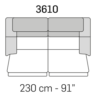 Canaletto Sofa by Nicoline, size drawing 6