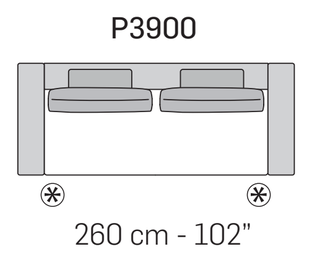 Kuba Plain Sofa by Nicoline, size drawing 3
