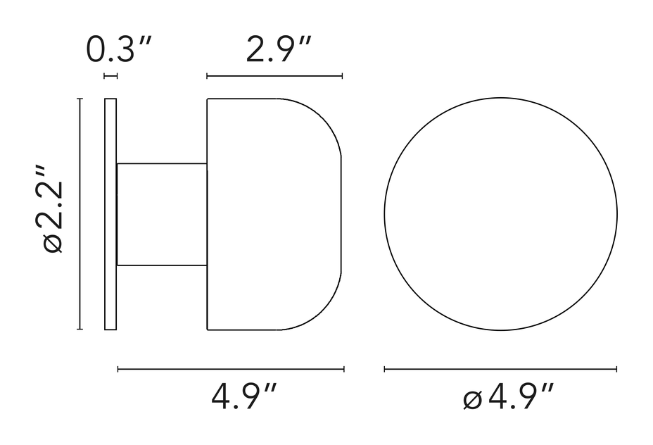 Bellhop Wall Lamp by Flos, size drawing