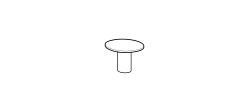 Arcade Coffee Table by Ditre Italia, size drawing: Round coffee table diam.50 high lacquered base and wooden top