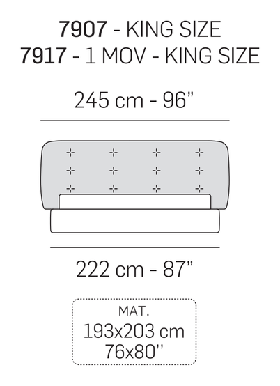 Rubicon High Bed by Nicoline, size drawing 2