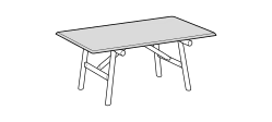 Isamu Outdoor Dining Table by Ditre Italia, size drawing: Rectangular table 200 with gres top