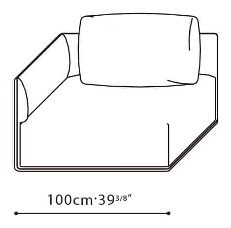 Elan-35 Sofa by Camerich, size drawing: C01F0201