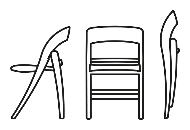 Clikclak Chair by Connubia, size drawing