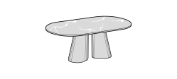 Pillar Dining Table by Ditre Italia, size drawing: Table 200 dark marble top