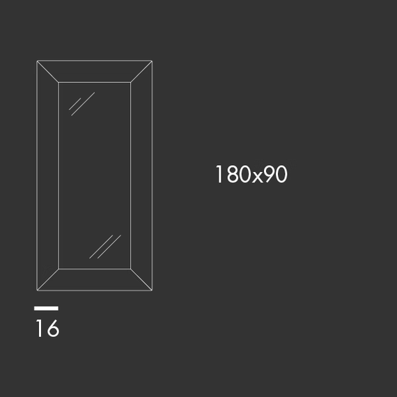 Denver Rectangular Mirror by Sovet, size drawing 2
