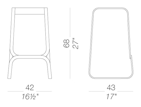 Continuum S107 Counter Stool by LaPalma, size drawing