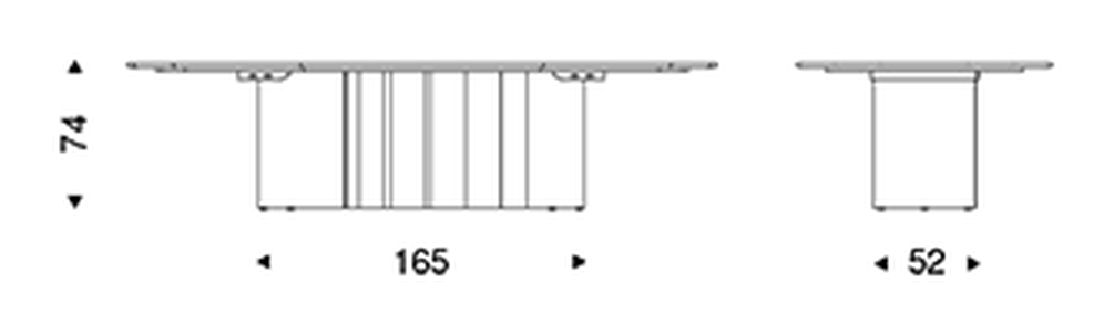 Papel Marble Dining Table by Cattelan Italia, size drawing 4