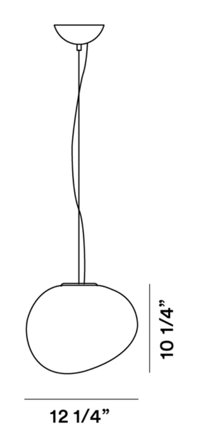 Gregg Pendant Lamp by Foscarini, size drawing: Gregg Media