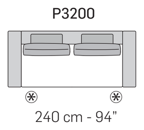 Kuba Plain Sofa by Nicoline, size drawing 4