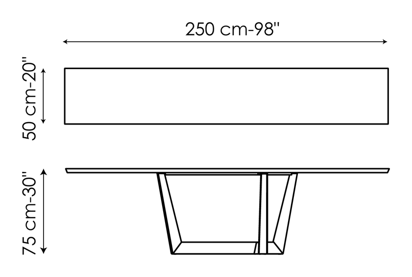 Art Console Table by Bonaldo, size drawing 4