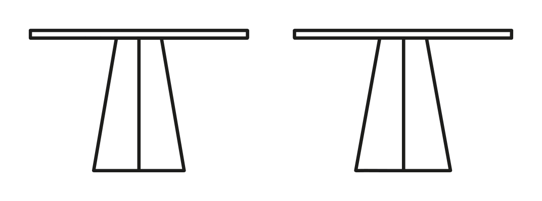 Dix Dining Table by Connubia, size drawing