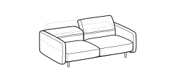 Arlott High Sofa by Ditre Italia, size drawing: 2-seat sofa