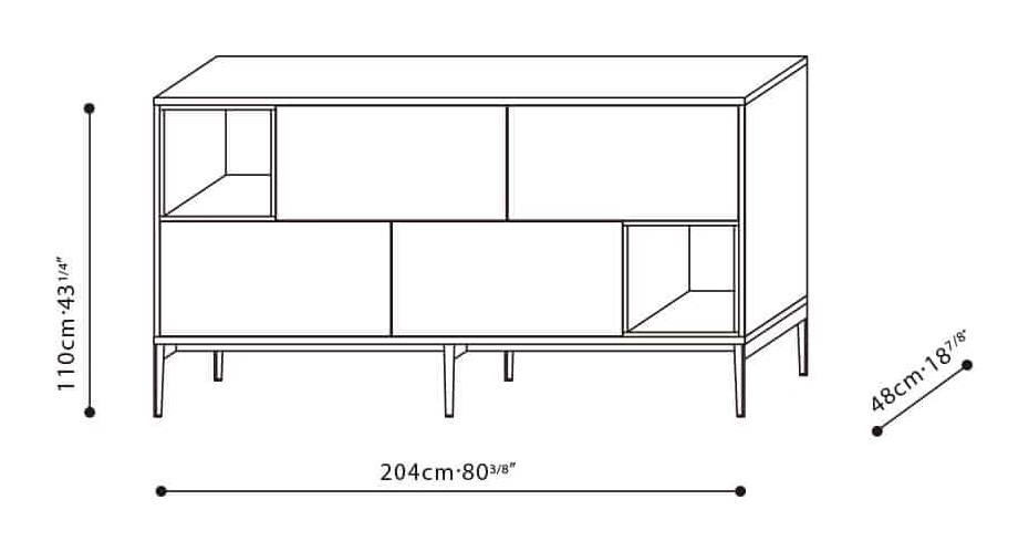 Pixel Cabinet by Camerich, size drawing: C0400202