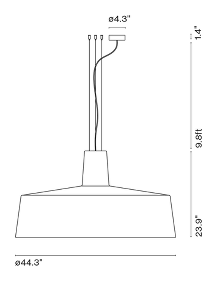 Soho Pendant Lamp Outdoor by Marset, size drawing: Soho 112