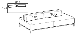 Sanders Air Sofa by Ditre Italia, size drawing: Rectangular composition 247