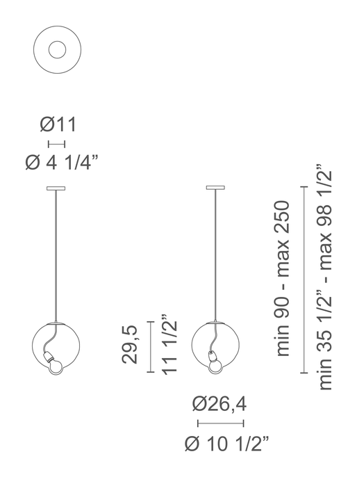 Meltdown Lamp by Cappellini, size drawing: PO_1301