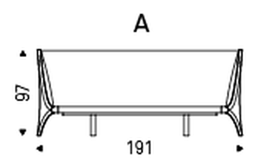Nelson Bed by Cattelan Italia, size drawing 1