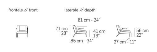 Lima Armchair by Nicoline, size drawing 1
