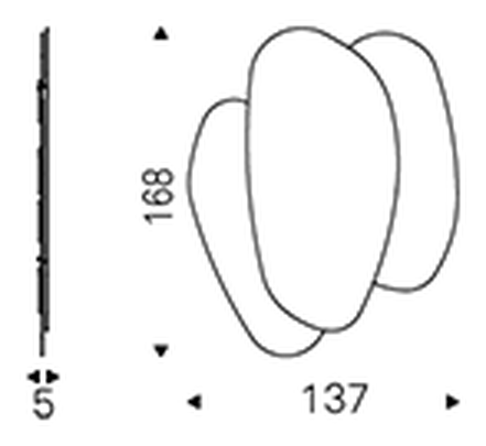Ulisse Wall Mirror by Cattelan Italia, size drawing
