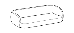 Nube Sofa by Ditre Italia, size drawing: 3-seat maxi sofa