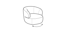 Isla Armchair by Ditre Italia, size drawing: Swivel armchair
