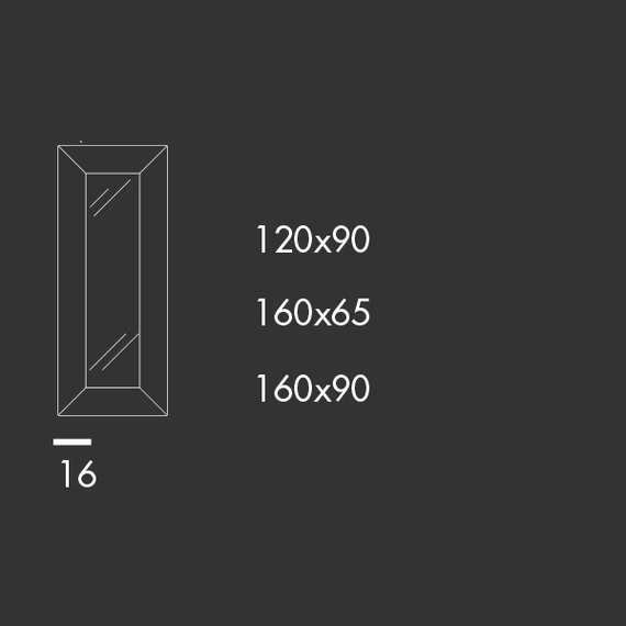 Denver Rectangular Mirror by Sovet, size drawing 1