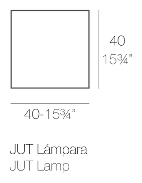 Jut Cubo Lamp by Vondom, size drawing