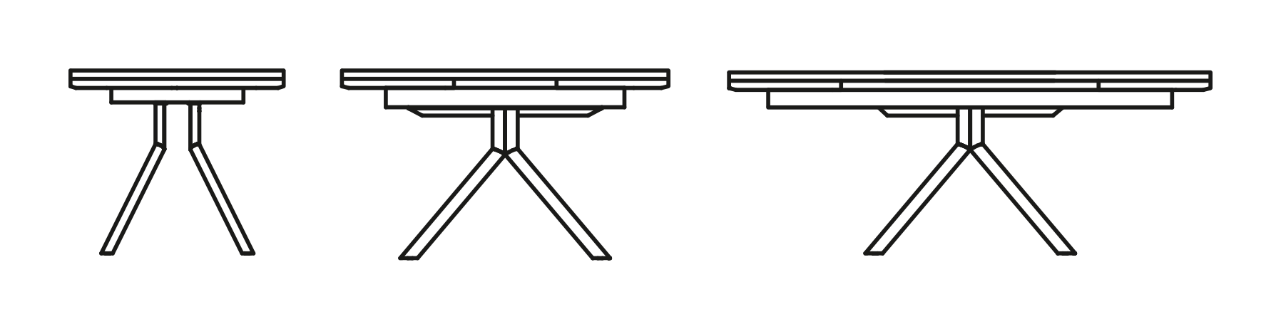 Giove Plus Dining Table by Connubia, size drawing