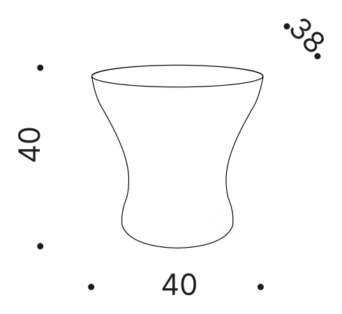 Tokyo-Pop Small Table by Driade, size drawing
