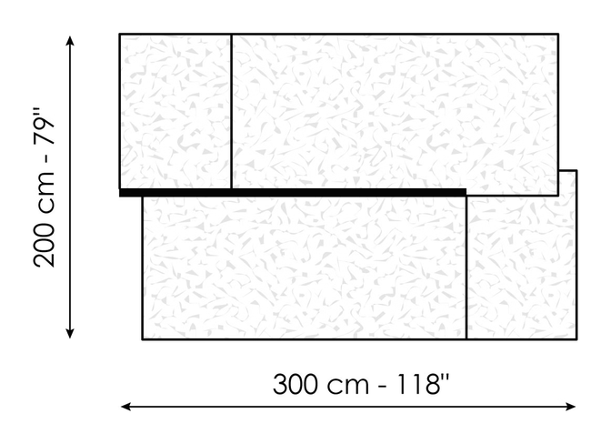 Rabat Rug by Bonaldo, size drawing: Rabat 200 x 300