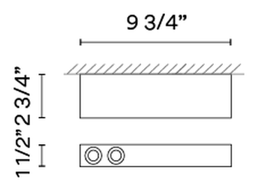 Offset Lighting Collection by Vibia, size drawing: Model 1722