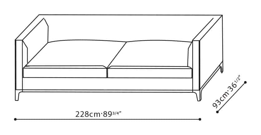 Crescent Sofa by Camerich, size drawing: C0102103