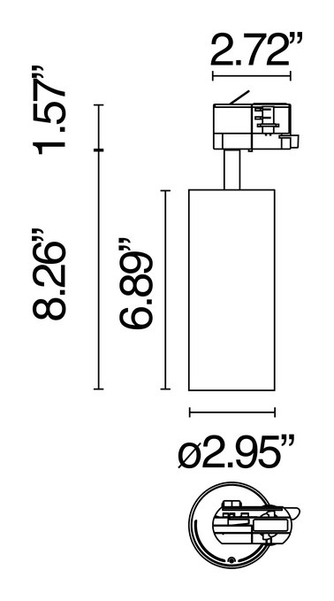 UT Pro 175 GA69 Spotlight by Flos, size drawing