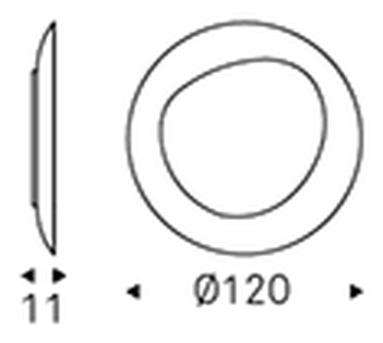 Cosmos Wall Mirror by Cattelan Italia, size drawing 1