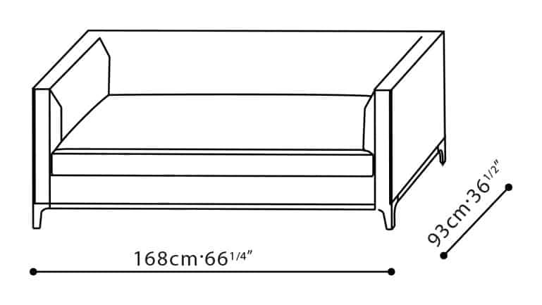 Crescent Sofa by Camerich, size drawing: C0102119