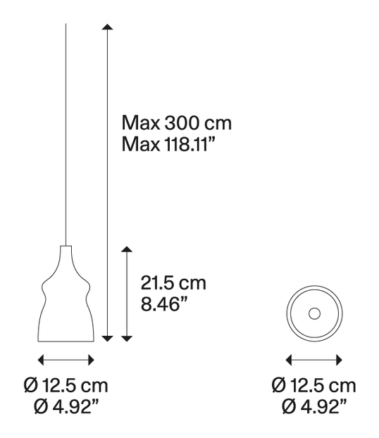 Nostalgia Cluster Pendant Lamp by Lodes, size drawing: Nostalgia small